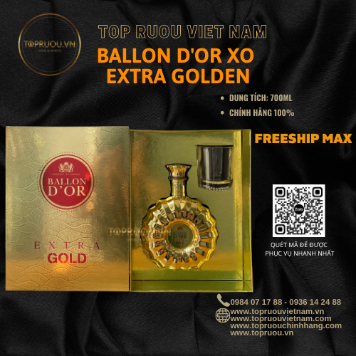 [TopRuouVietNam] Rượu Brandy XO Ballon D'or Extra Gold XO 700ml [Hàng Thật]