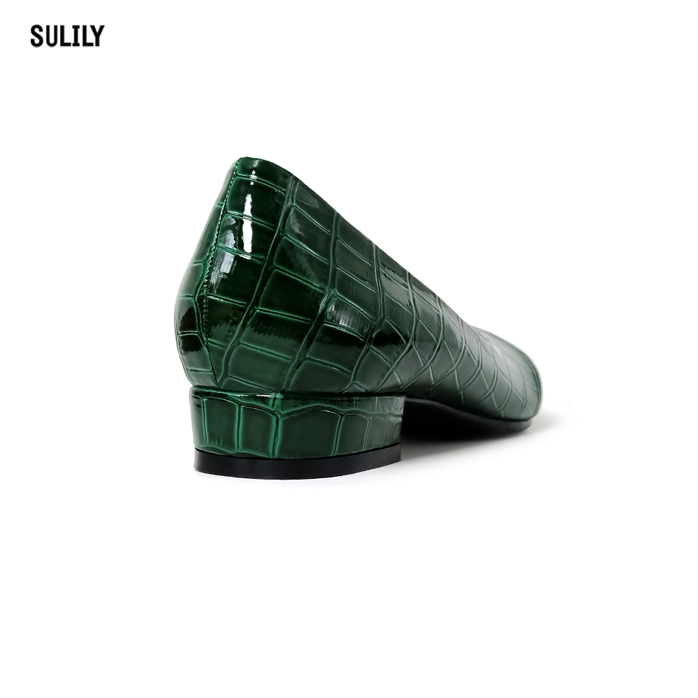 Giày Bít Công Sở Gót Vuông 2cm Sulily màu rêu