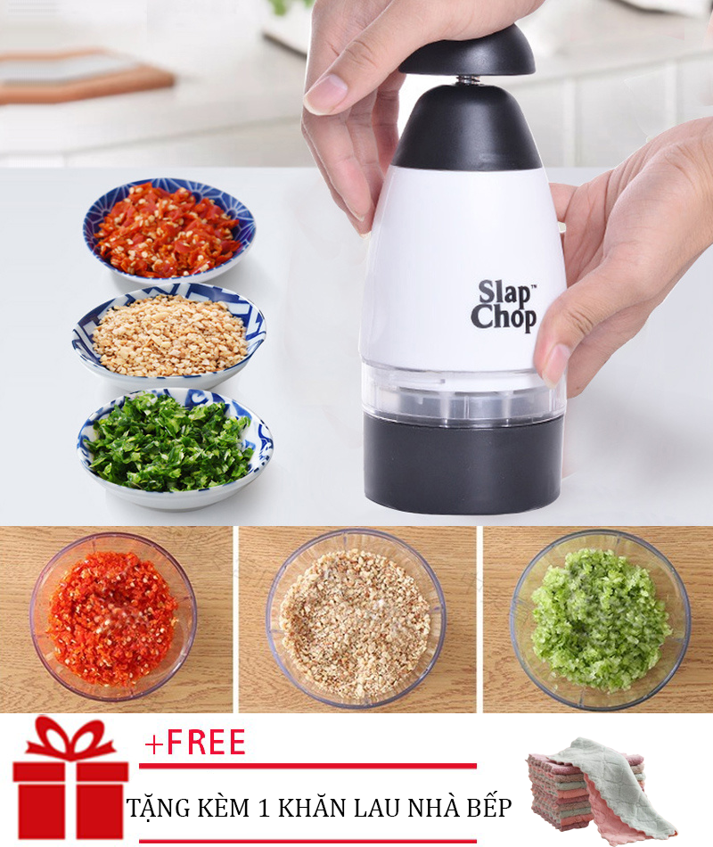 (Tặng Kèm Khăn Lau Nhà Bếp Cao Cấp) Dụng cụ dập tỏi ớt, dụng cụ ép tỏi ớt, Máy Dập Tỏi, Ơt , Rau , Củ , Quả Siêu Tiện Ích