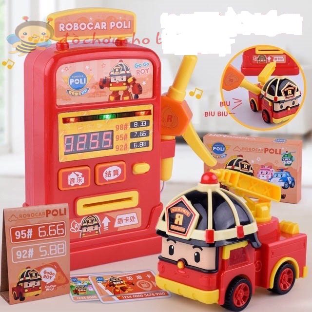 Đồ chơi trạm đổ xăng robo car poli