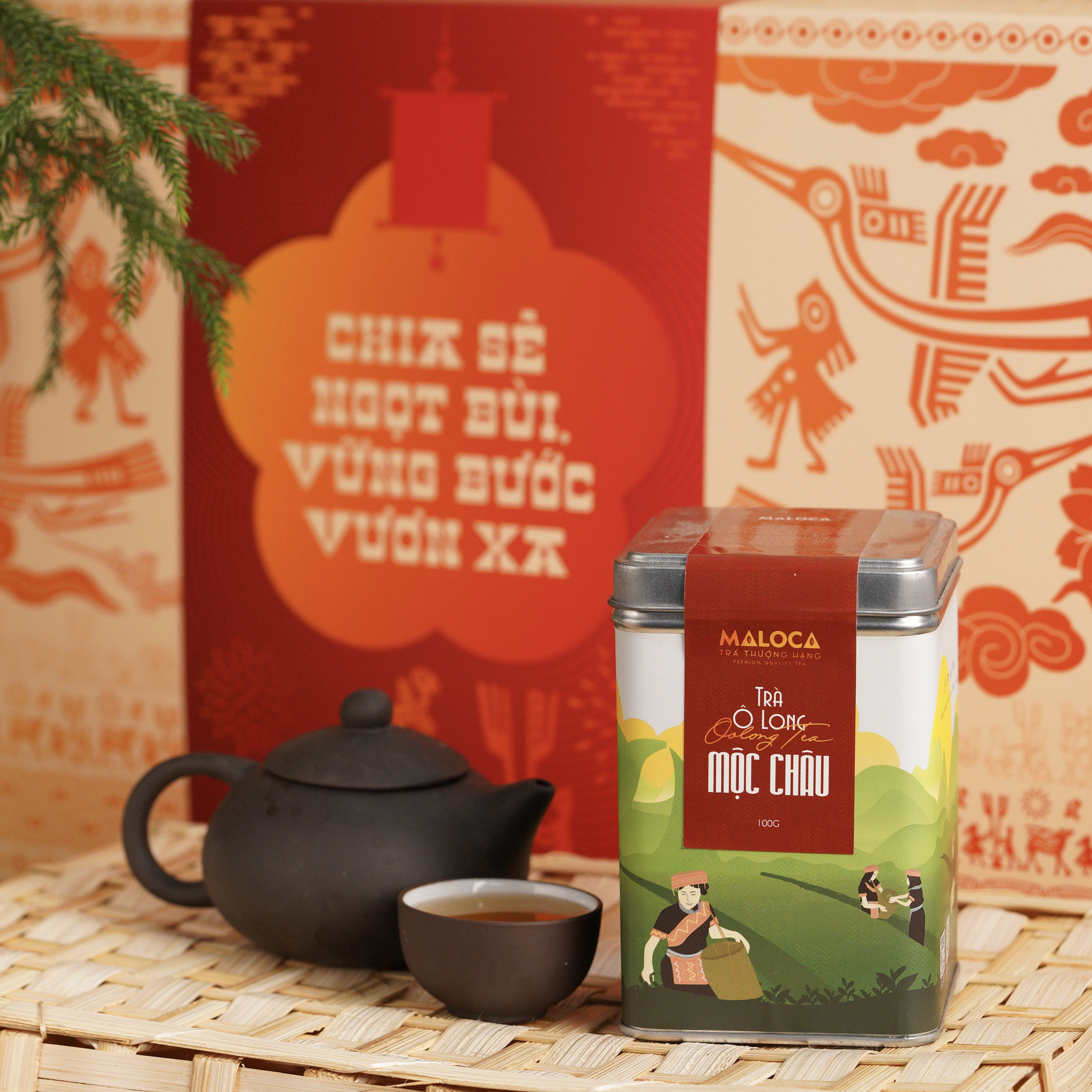 [MUA 1 TẶNG 1] Trà Ô Long Mộc Châu Maloca - Hộp 100Gr - Foodmap