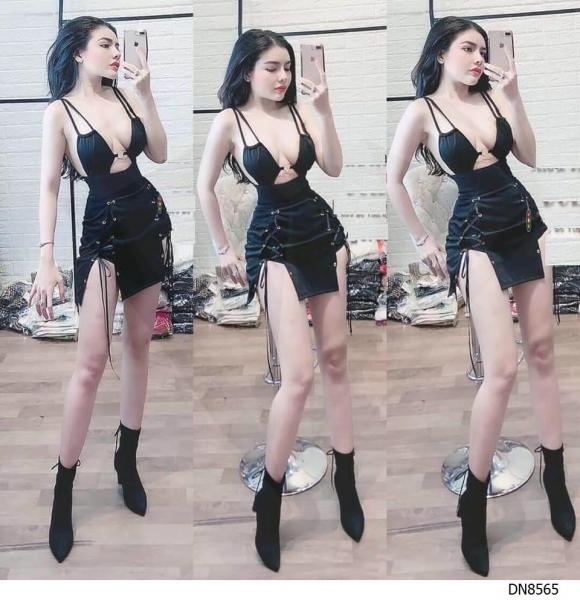Đầm ho ngực đan dây sexy