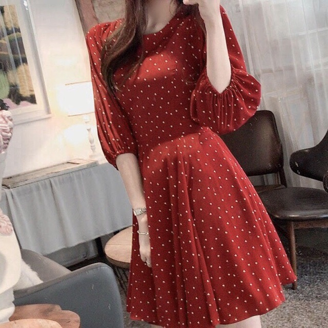 ĐẦM CHẤM BI TAY LỠ MS06