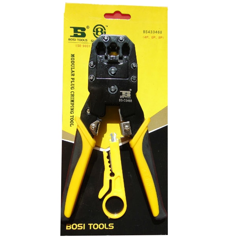 Kìm bấm cáp mạng Bosi BS-D3468 (Vàng)