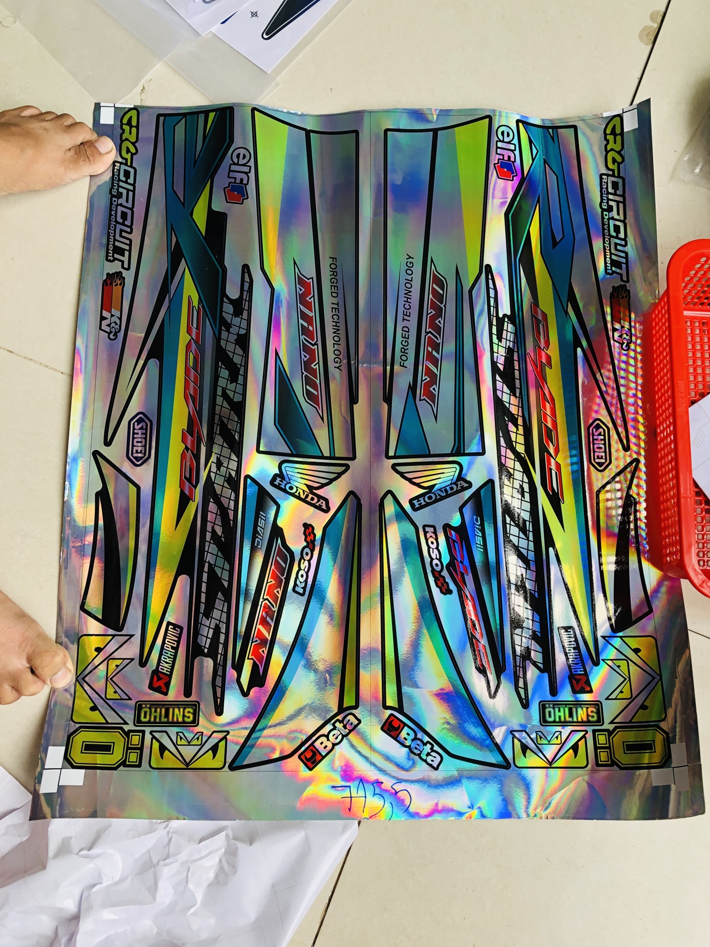 Tem xe wave blade 110 đời cũ Crom titan 7 màu