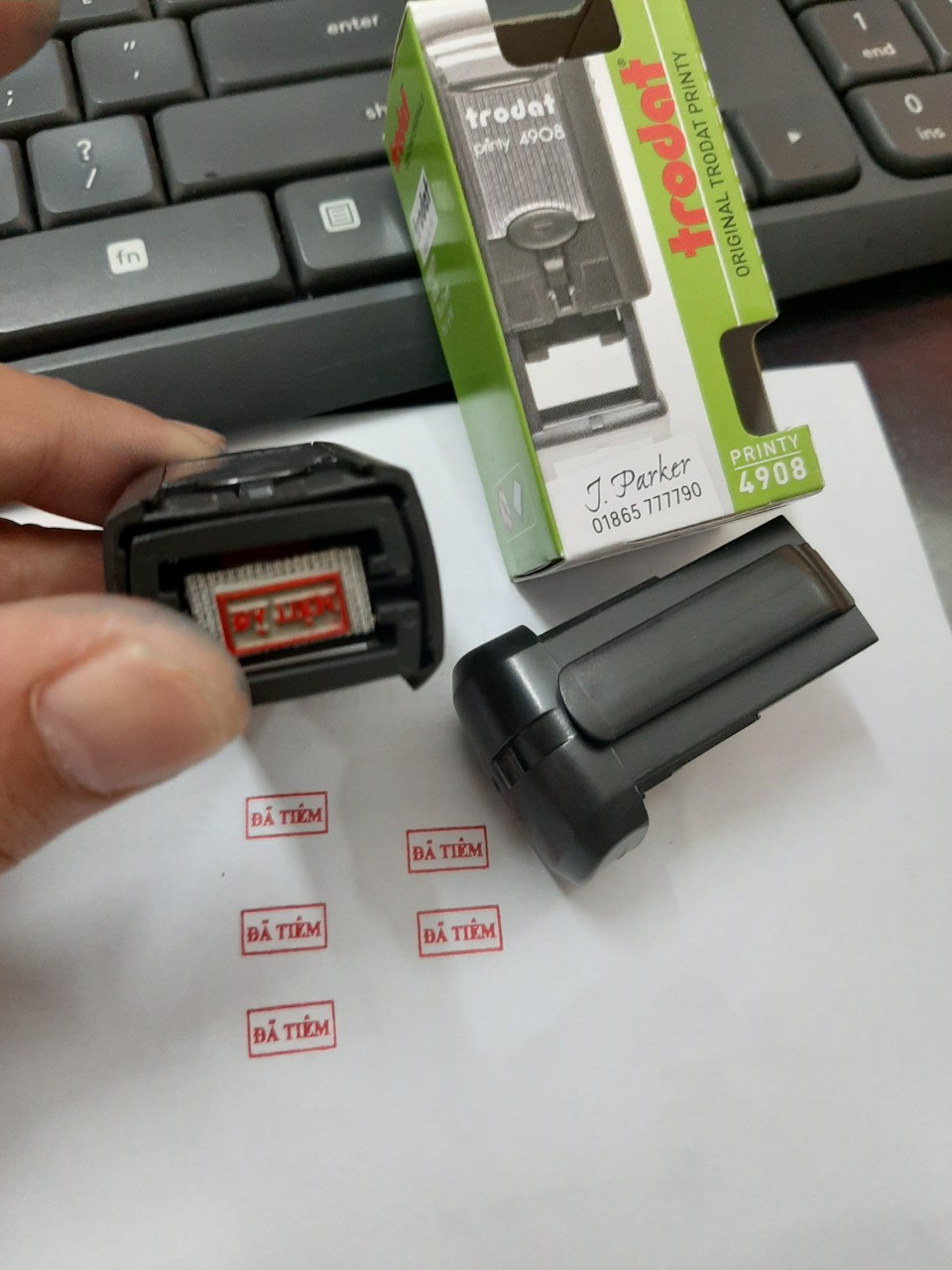 Khắc dấu nhỏ kích thước 7x15mm (Trodat 4908)