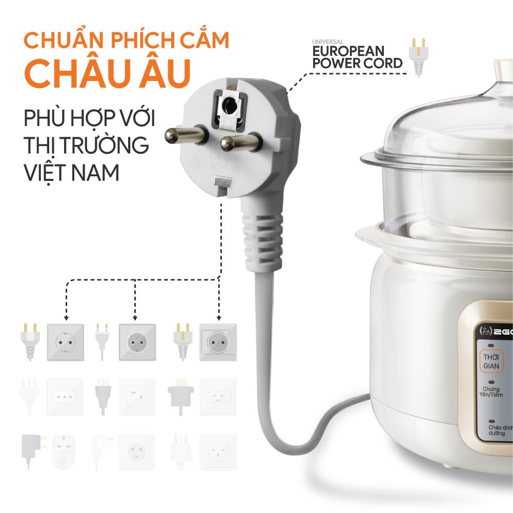 Nồi hầm chậm và hấp cách thủy đa năng 2GOOD A600