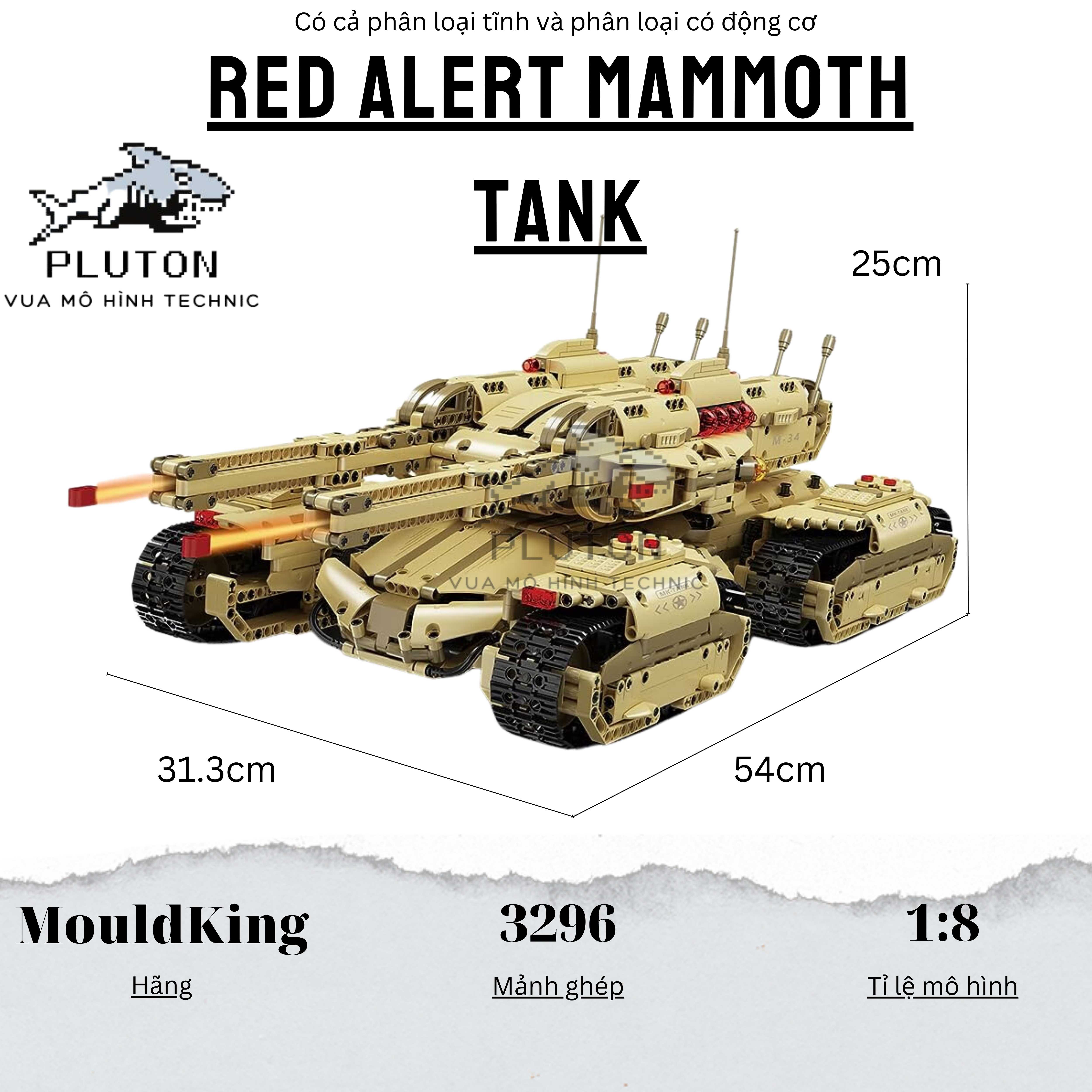 Mô hình lắp xe tăng technic red alert mammoth mk-ii tank mouldking 3296 pcs sku 20011 pcs- pluton vua mô hình technic