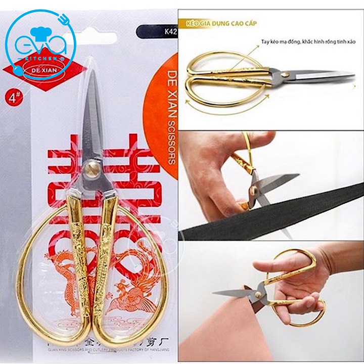 Kéo Rồng Phụng Cán Vàng Sang Trọng