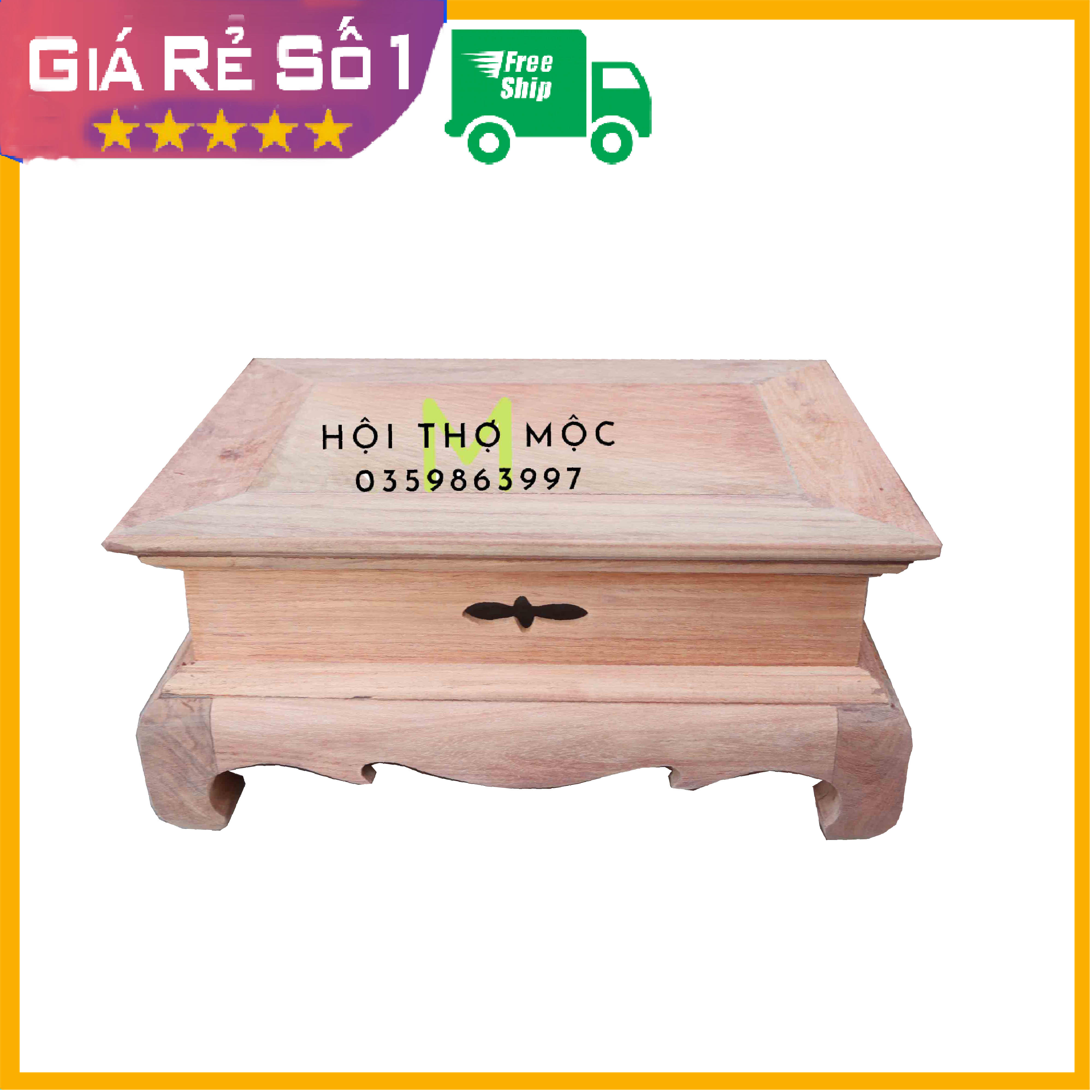 Đế chân loa trơn chữ nhật kê đồ khỏe cao 16cm