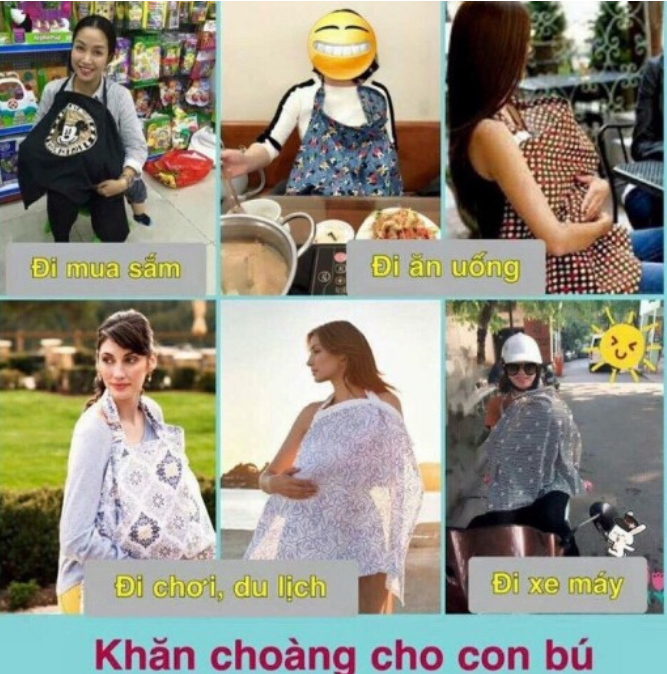 [Loại 1] Khăn Choàng Che Con Bú