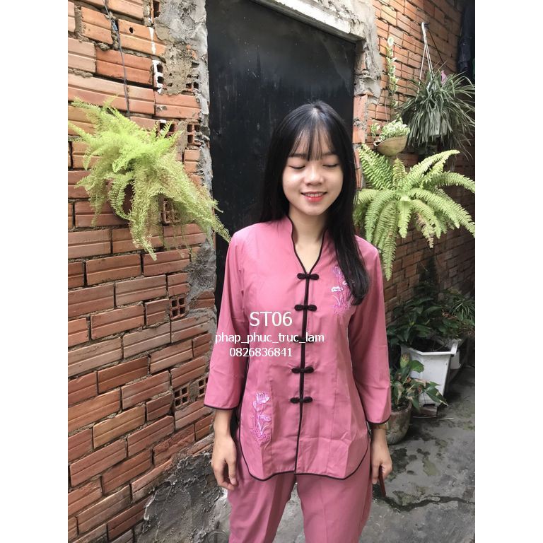 [HCM]Đồ lam đồ đi chùa đồ phật tử - cổ tàu thêu