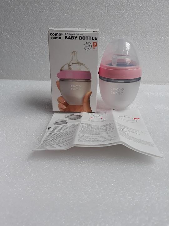 Bình Sữa Comotomo Silicon 150ml tặng kèm tay cầm