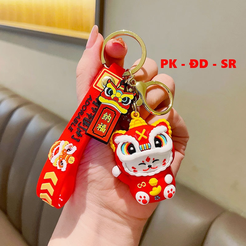 Móc Khóa Mèo Đội Lân Chiêu Tài - Siêu Rẻ