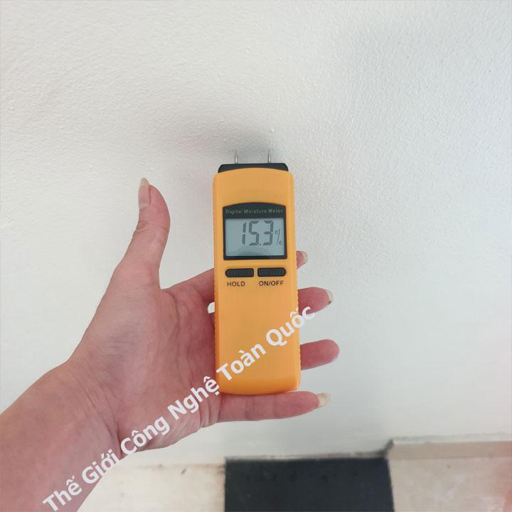 thiết bị đo độ ẩm tường - máy đo độ ẩm tường hàng cao cấp sử dụng 4 đầu đo tặng kèm pin 9v