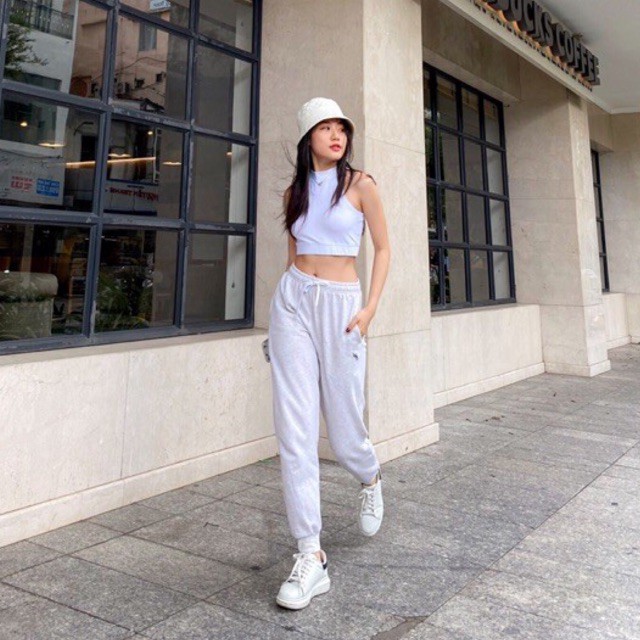Quần Jogger basic đen xám trắng ống bo Lou Pants Lnd