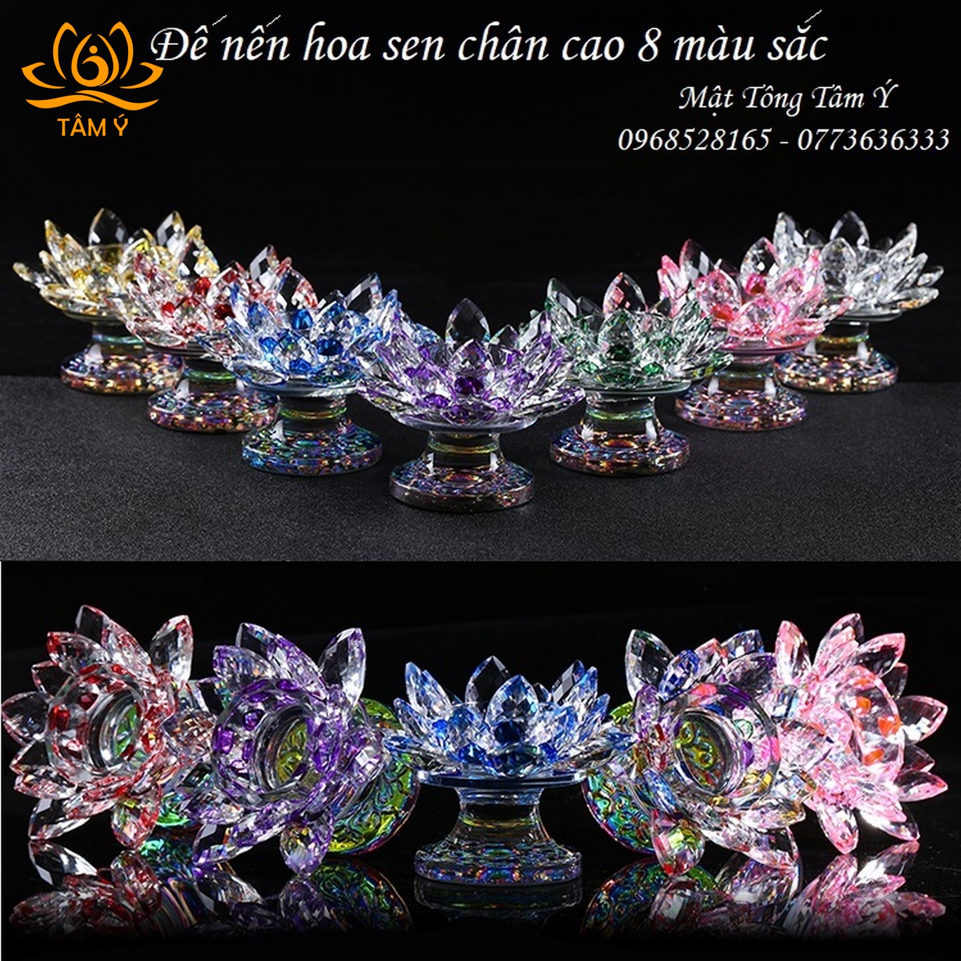 ĐẾ NẾN HOA SEN PHA LÊ CHÂN CAO