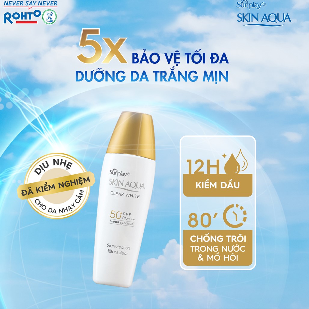 Kem Chống nắng Skin Aqua dạng sữa - Sunplay Skin Aqua Clear White SPF50+ PA++++