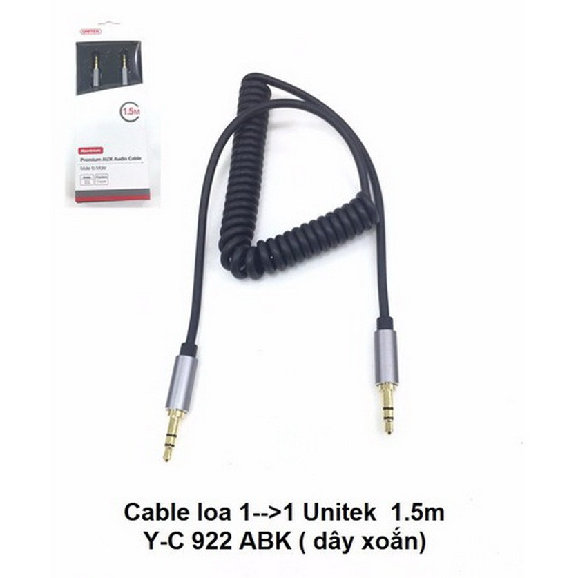 Cáp Loa 1 To 1 (1.5m) Unitek (Y-C 922ABK) Dây Xoắn