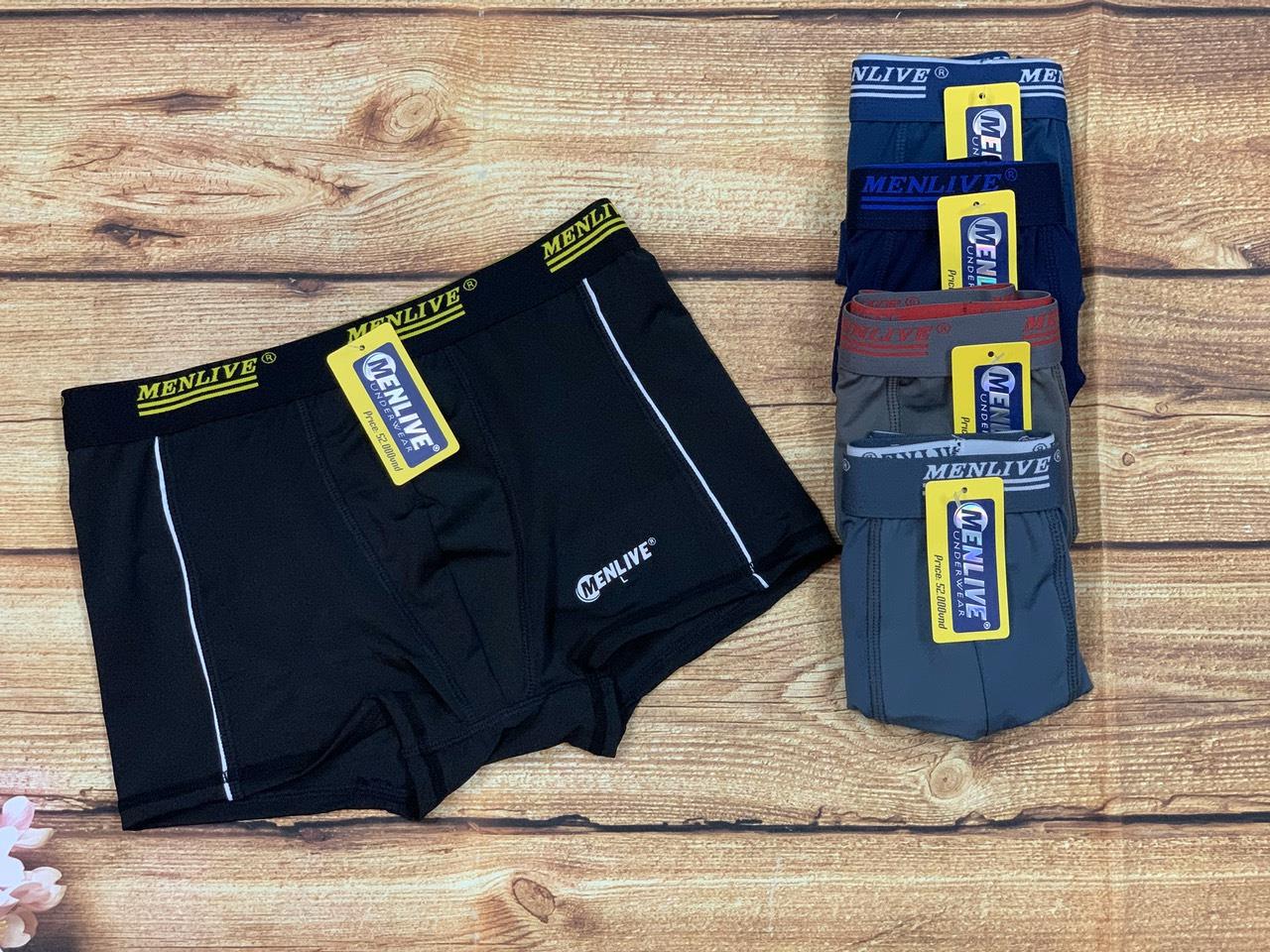 [HCM]COMBO 5 QUẦN LÓT ĐÙI NAM BOXER THUN LẠNH MENLIVE