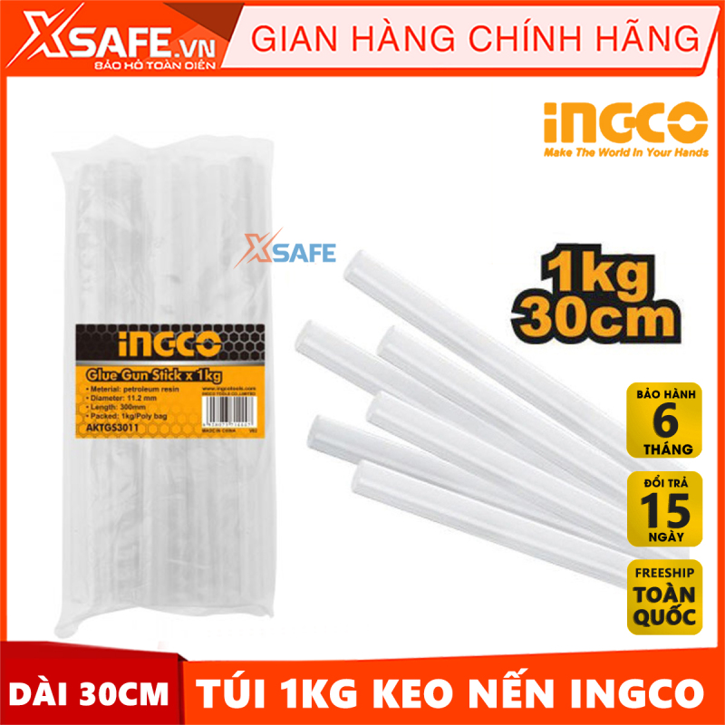 Bảng giá Combo 1kg keo nến chất lượng cao INGCO AKTGS3011 trong suốt đường kính 11,2mm dài 30cm - Sản phẩm chính hãng XSAFE