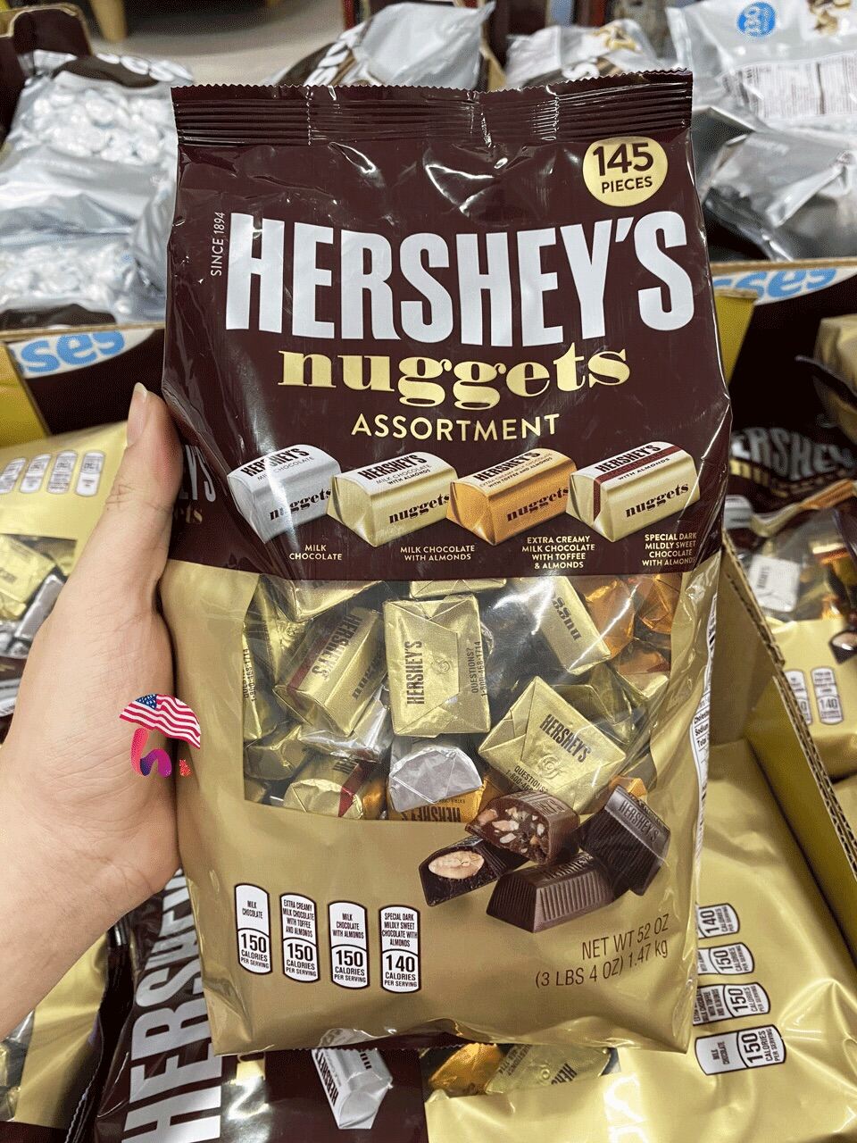 Socola Hershey's Nuggets Assorted Chocolate Candy 900g bill Mỹ