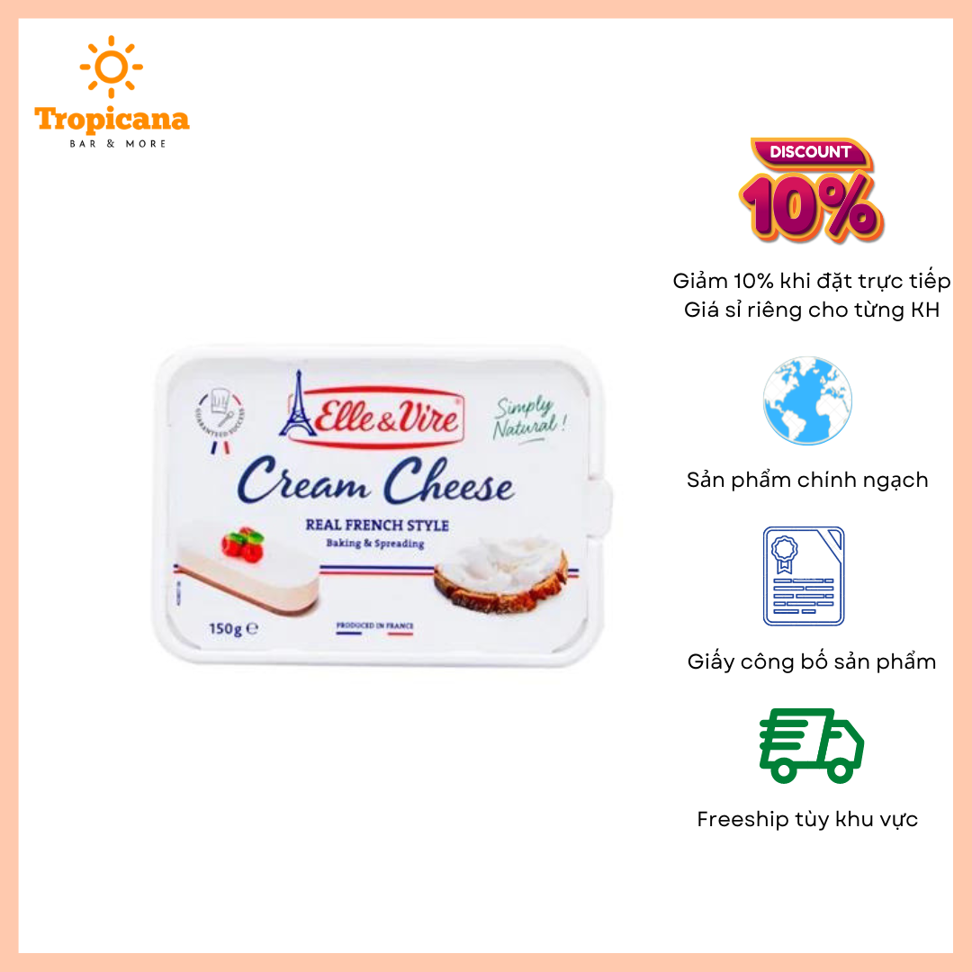 Cream Cheese (phô mai kem) Elle & Vire 150g