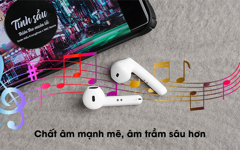 Tai nghe Bluetooth True Wireless Mozard DT19 Trắng