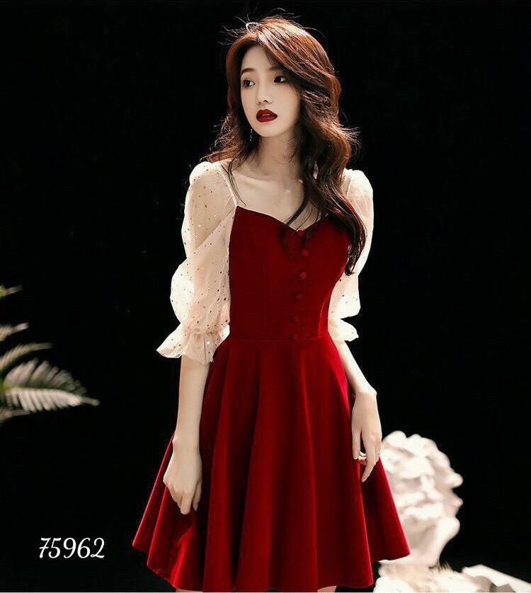 Đầm nữ đẹp, đầm trơn, đầm umi phối lưới đính sao 2021 mẫu mới - H AZACI VN