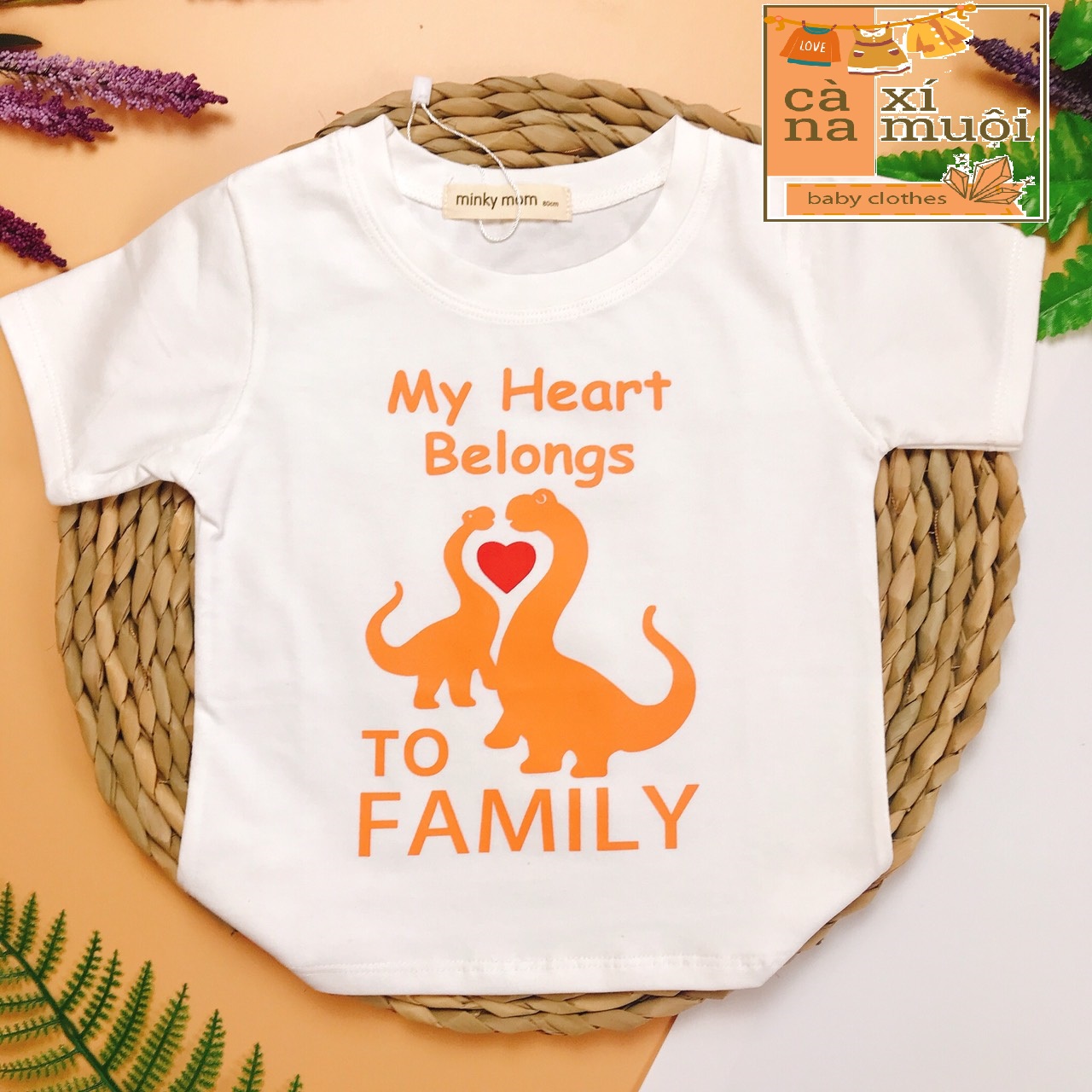 FULLSIZE(8-32kg) Áo Khủng Long Minky Mom Ngắn Tay Hàng Chuẩn COTTON Hoạ Tiết Dể Thương Cho Bé Gái Bé Trai Đủ Màu