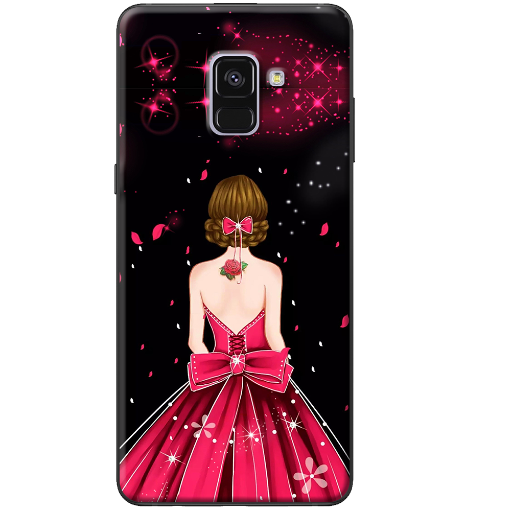 Ốp lưng Samsung A8 2018 Cô gái váy hồng