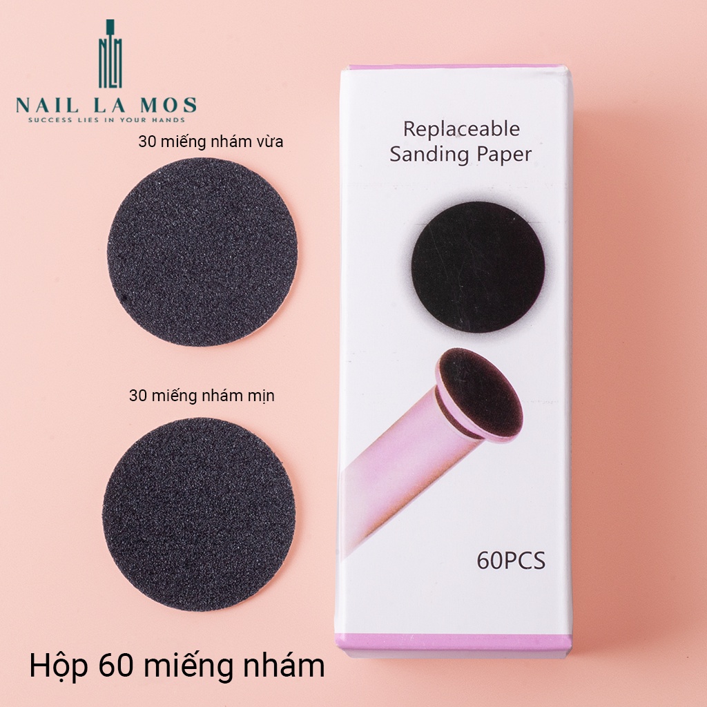 Máy chà gót chân TL-DS01 chính hãng - Hộp 60 miếng nhám mài gót chuyên dụng ngành Nails Spa