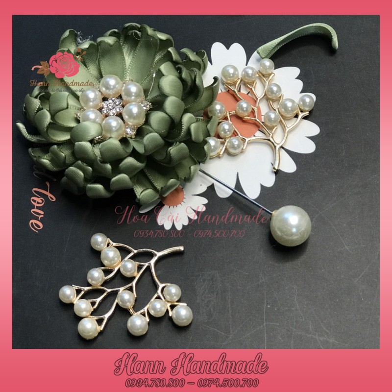 Sỉ Hoa Cài Áo Hoa Cúc Ruy Băng [HANN HANDMADE - Hoa cài áo, phụ kiện thời trang sỉ]