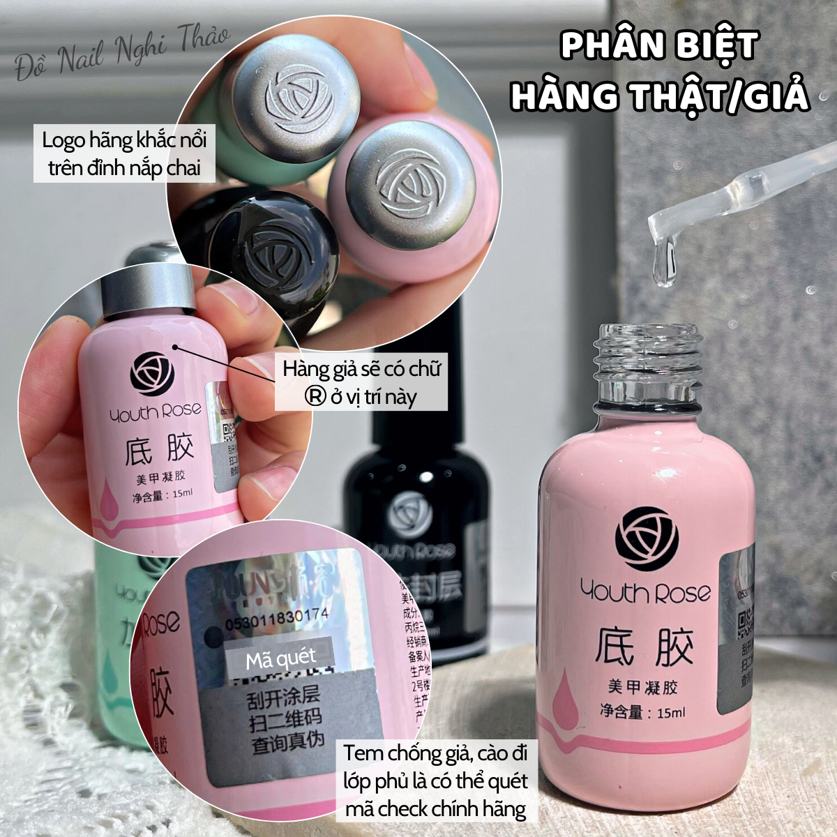 Base top hoa hồng, sơn liên kết móng JELIVA 15ml