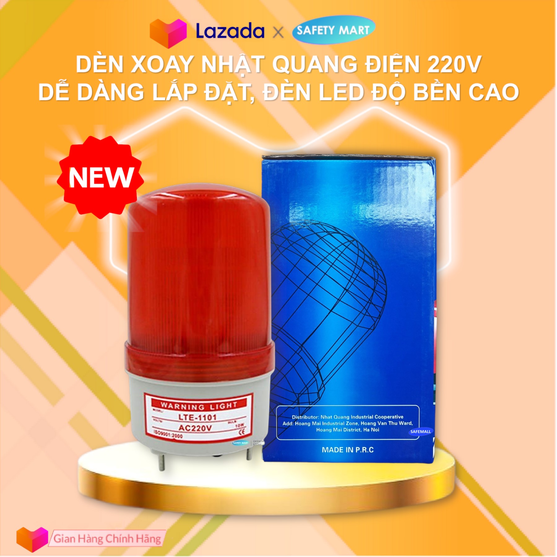 Lamp rotating warning anti-crash Japanese optical lte-1101 running power 220V buzzer/no buzzer, led revolving warning danger zone, warning the construction process, warning lights signal-genuine goods safety Mart official