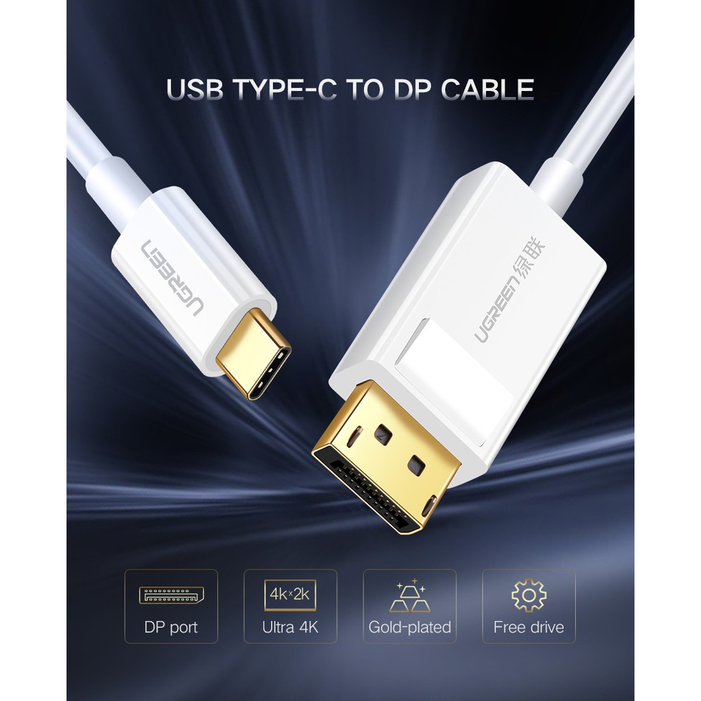 Cáp USB Type C to Displayport Cao Cấp UGREEN 40420