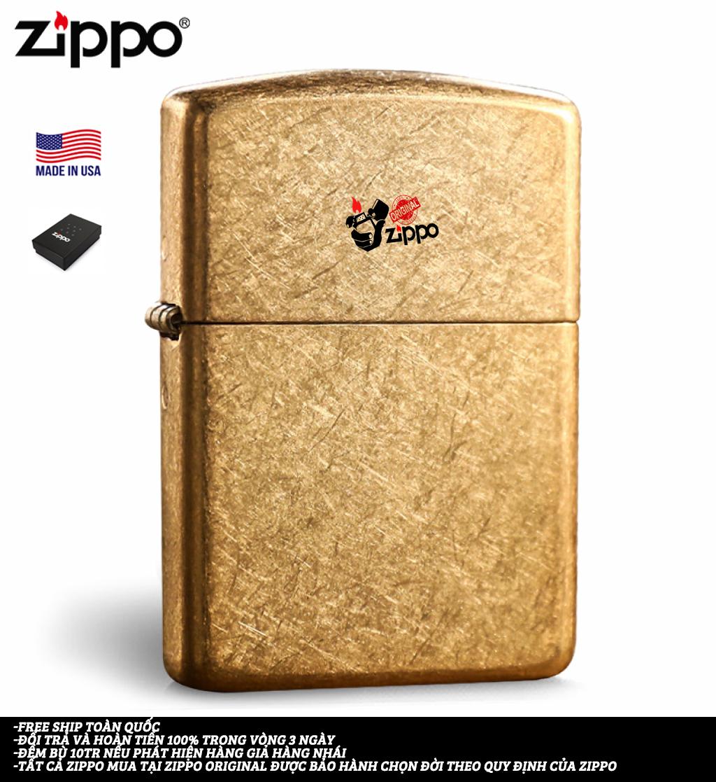 Bật lửa Zippo phổ thông classic mờ cát vàng xước bản Vỏ Dày (armor)