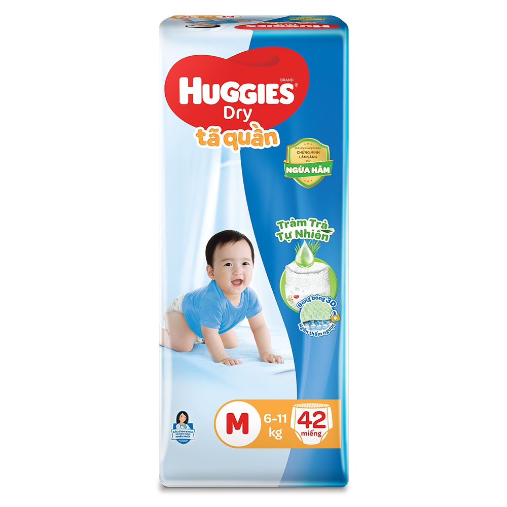 Bỉm tã quần Huggies Dry size M 42 miếng (6-11kg)