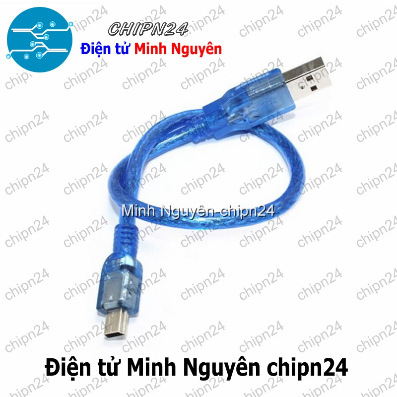 [1 sợi] (P92) Dây USB Mini 2.0 30cm Xanh (Cáp lập trình Arduino Nano 30cm) - HH001201