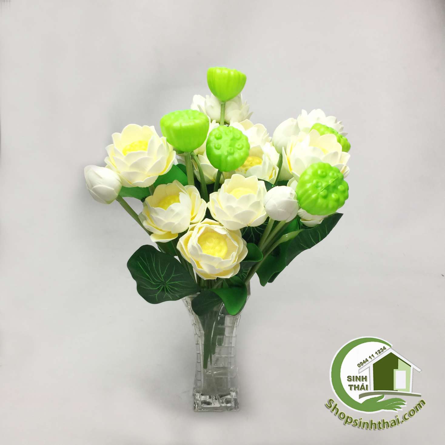 Bụi hoa sen nhỏ màu trắng