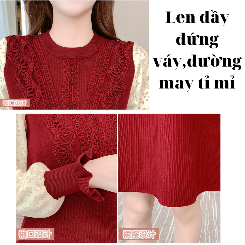 Váy len cao cấp Quảng Châu (ảnh thật clip thật quay cận chất len) Q6603