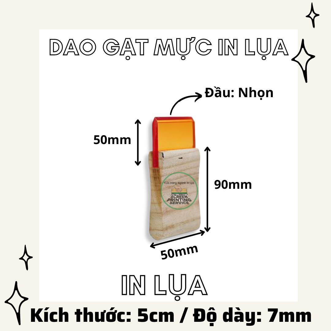 Dao gạt mực in lụa dày 7mm, độ cứng 70 độ (Mềm)