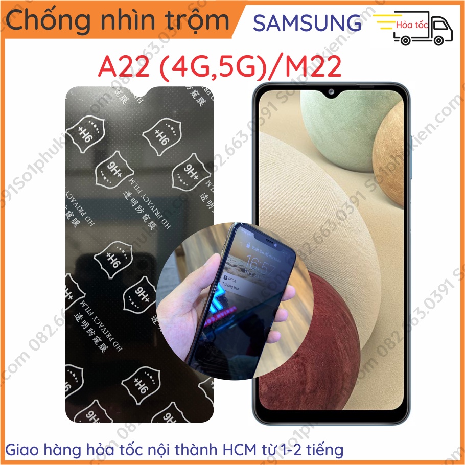 Dán cường lực chống nhìn trộm samsung a22 / m22 /m32 dẻo nano & ppf