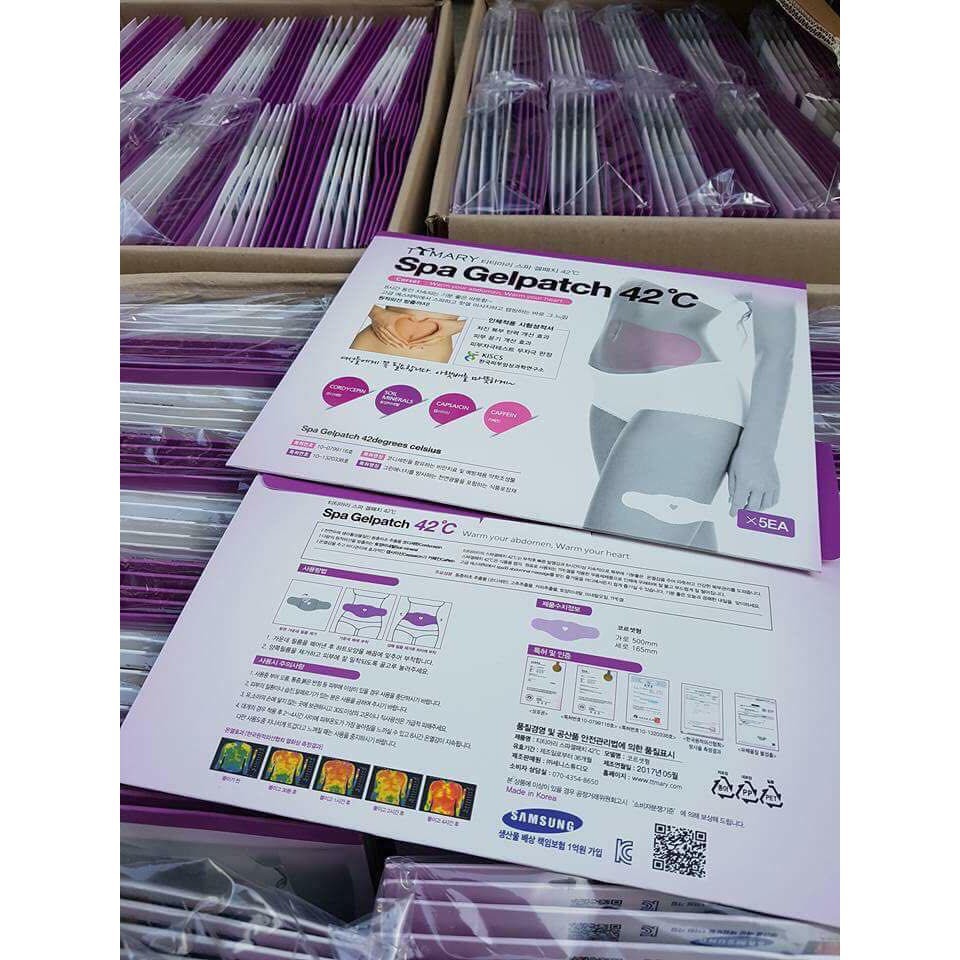 Miếng Dán Tan Mỡ Bụng Spa Gel Patch 42°C Hàn Quốc (1 Hộp 5Miếng) chính hãng