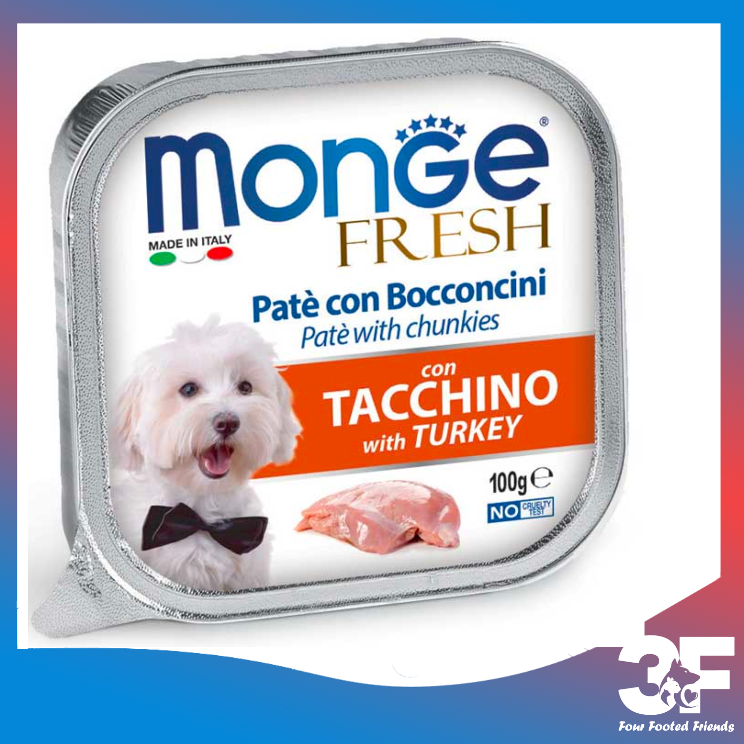 Pate Thức Ăn Ướt Monge Fresh Dành Cho Chó Mọi Lứa Tuổi - Khay 100Gr