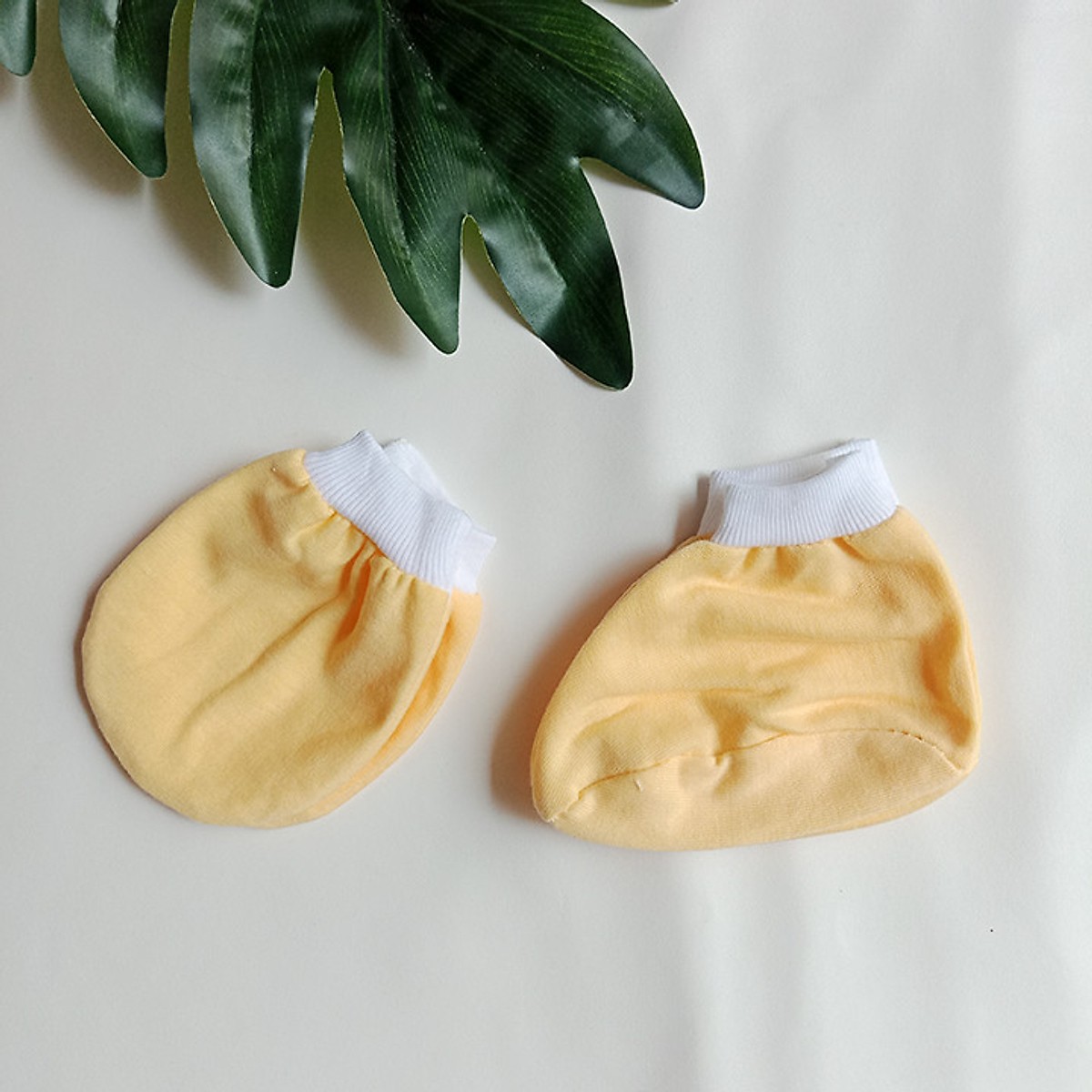 Bộ Mũ và Bao Tay Chân Sơ Sinh Cotton Dễ Thương