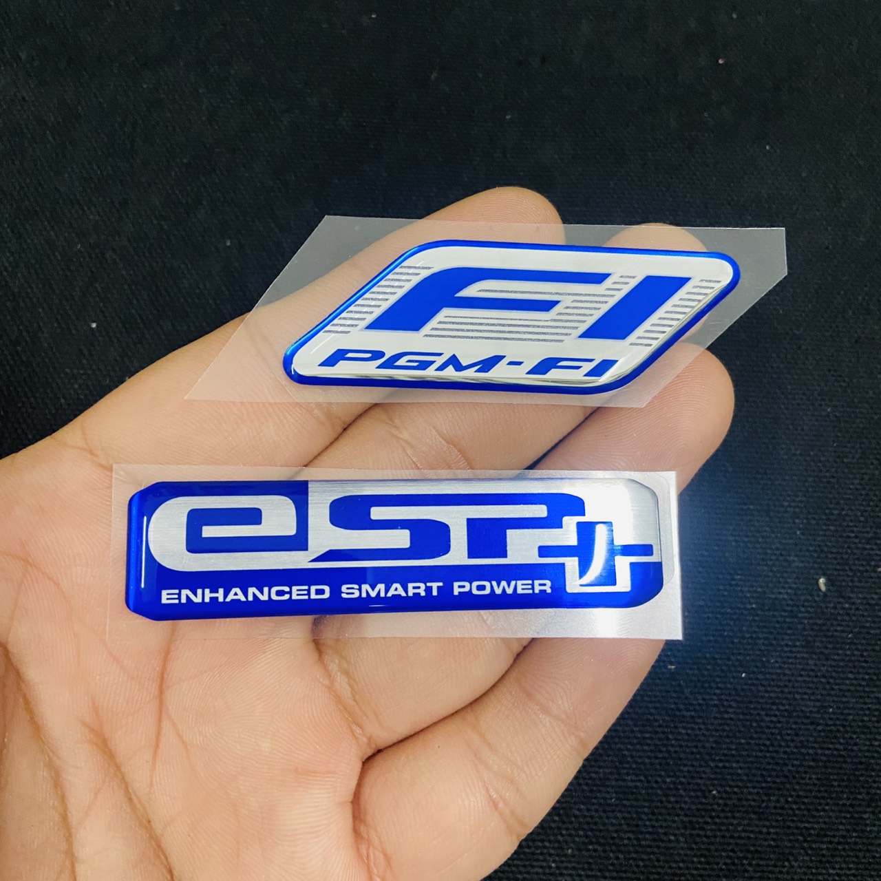 [COMBO] TEM ESP, TEM FI NHỰA DẺO DÁN TRANG TRÍ XE CAO CẤP ZIN (MÀU XANH DƯƠNG)