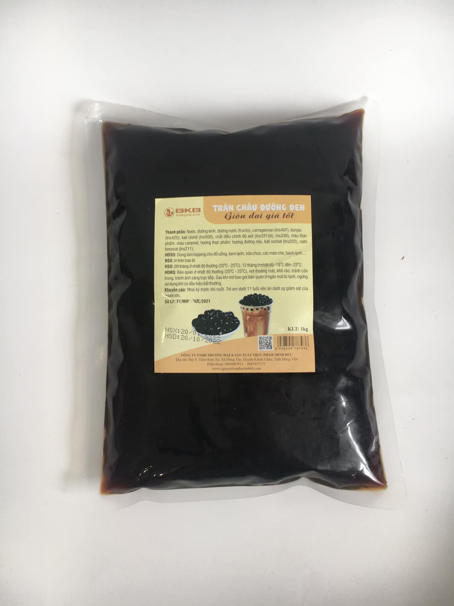 Trân châu 3Q đen/ trắng BKB túi 1kg dai giòn, thơm ngon