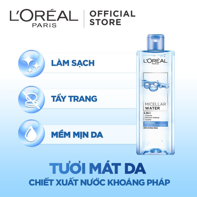 Nước Tẩy Trang Loreal - L'Oreal Paris 3-In-1 Micellar Water 400ml