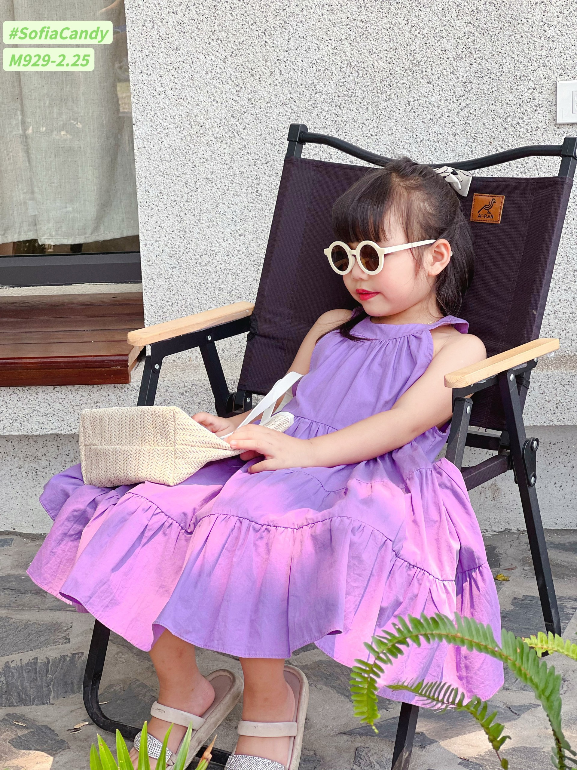 Váy bé gái váy maxi cổ yếm 10-30kg